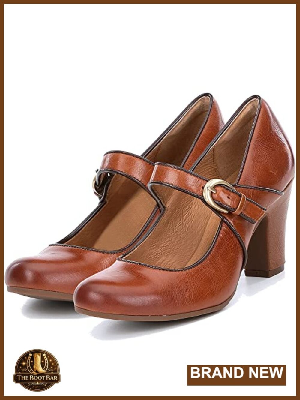 Women's Chunky High Heel Mary Jane Pumps Round Toe Ankle Strap Block Heel